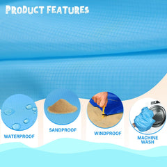 Beach Blanket Waterproof Sandproof 1-7 Adult Oversized 78 '' × 81 '' Lightweight Durable Compact Sand Free Beach Mat for Travel Camping Hiking Picnic Blanket