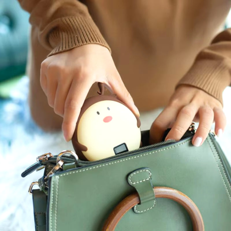 USB Hand Warmer Double-Sided Heating Cute Deer Camping Hand Warmers Hand Heater 2 Temp Settings 10000Mah Power Bank for Hiking
