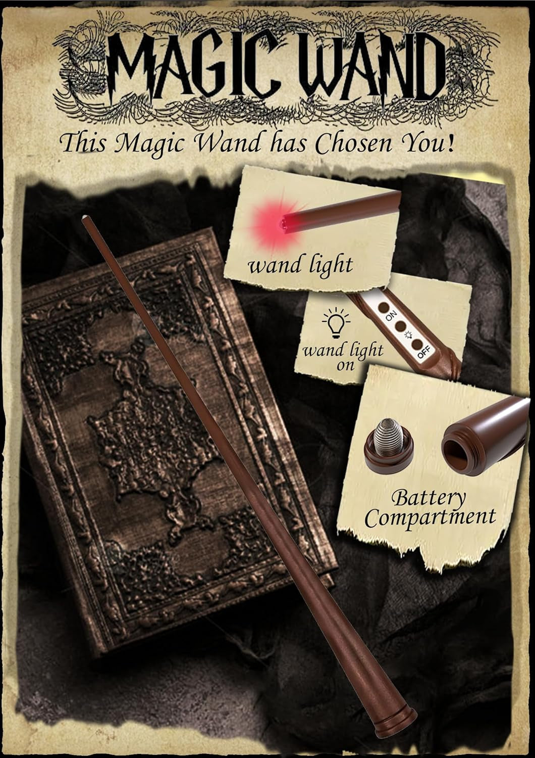 Glam Floating Candles with Wand Magic Hanging Candles, Flickering Warm Light Flameless Floating LED Candle with Wand Remote, Battery Operated Taper Candle Set for Theme Party