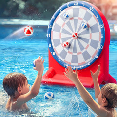 Pool Wave Kids Fun Pool Toys, Inflatable Dart Board Water Games, Swimming Pool Floats, Beach Yard Outdoor Play, Cool Summer Party Gift for 6 7 8 9 10 12 Year Old Boy Girl Teen Adult-Red