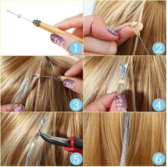 48 Inch Glitter Hair Tinsel Extensions Kit (16 Colors, 4800 Strands) with Tools - Heat Resistant Fairy Hair Accessories for Women, Girls, Kids