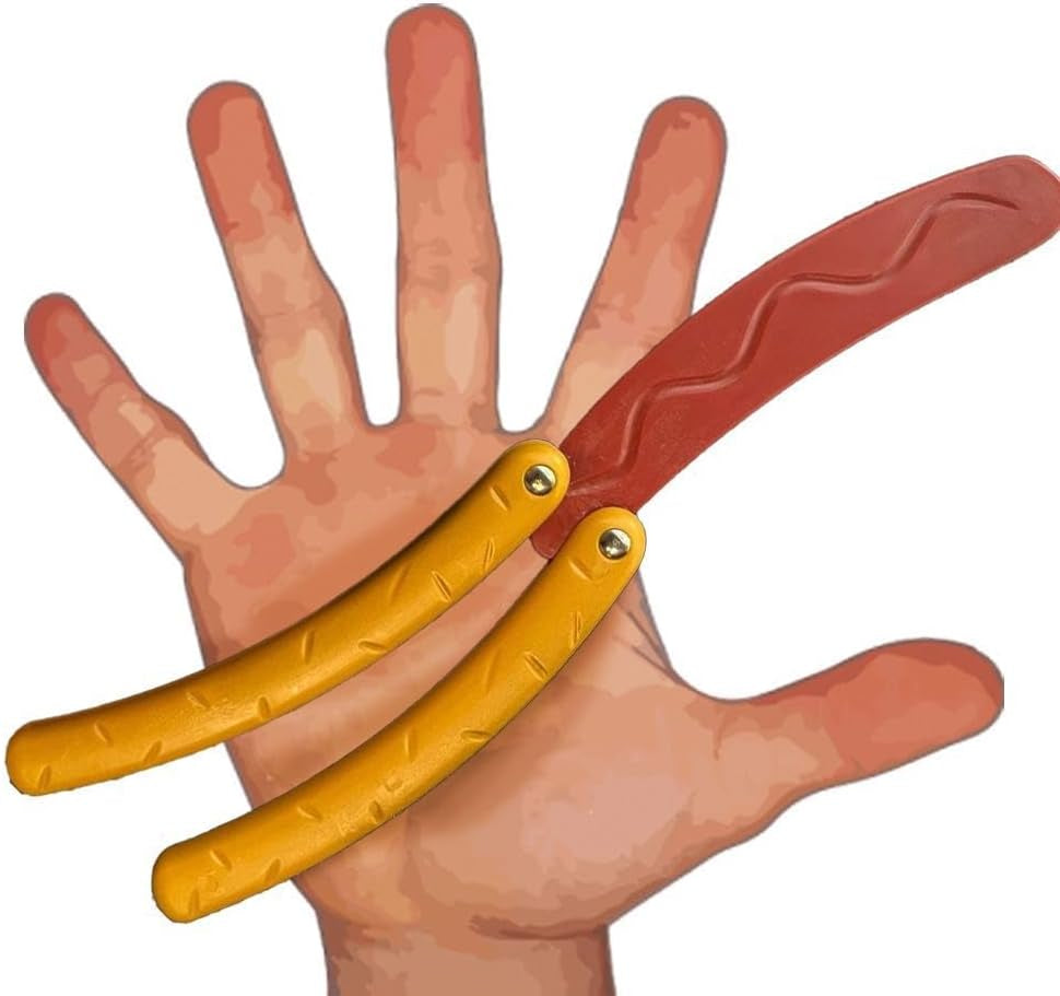Glam 2 Pcs Hotdog Butterfly Fidget Knife Toy