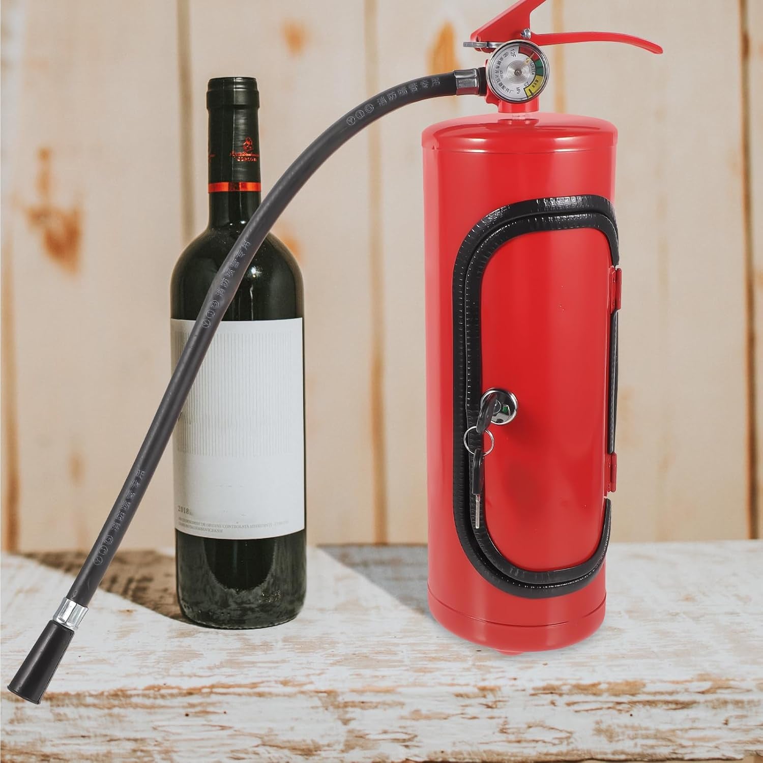 Glam Fire Extinguisher Wine Metal Storage Case Whiskey Container
