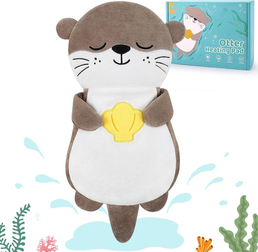 Microwave Heating Pad for Period Cramps - Otter Lavender Scented Microwavable Heating Pad for Women and Kids, Otter Plush Toys with Removable Heat Pack for Shoulder Neck Back Knee Pain Relief