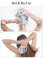 Shampoo Scalp Brush Massager – Soft Silicone Bristles for Hair Growth & Dandruff Removal (Green)