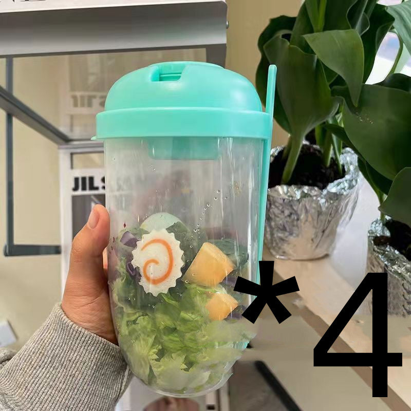 Ins Style Salad Cup with Fork and Cover Is Portable