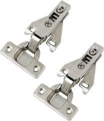 1 Pair(2 Pack) Kitchen Cabinet Hinges for Face Frame Cabinet, Concealed Cabinet Hinges Brushed Satin Nickel with Mounting Screws