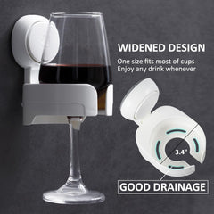 Glam Waterproof Wine Holder for Shower, Suction Cup Shower Drink Holder for Beer, Wine