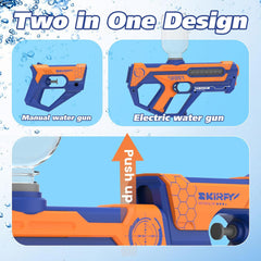 Water Guns for Kids 2 in 1 Design Water Gun for Kids Ages 4-8, Electric Water Gun with 600 Ammos, Water Pistol with Moving Light,Boys Outdoor Swimming Pool Toys