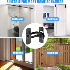 90 Degree Flip Barn Door Lock, Protect Privacy - Security Hook Gate Latch for Barn, Garden, Bathroom, Outdoor, Garage, Window, Sliding Door, Black