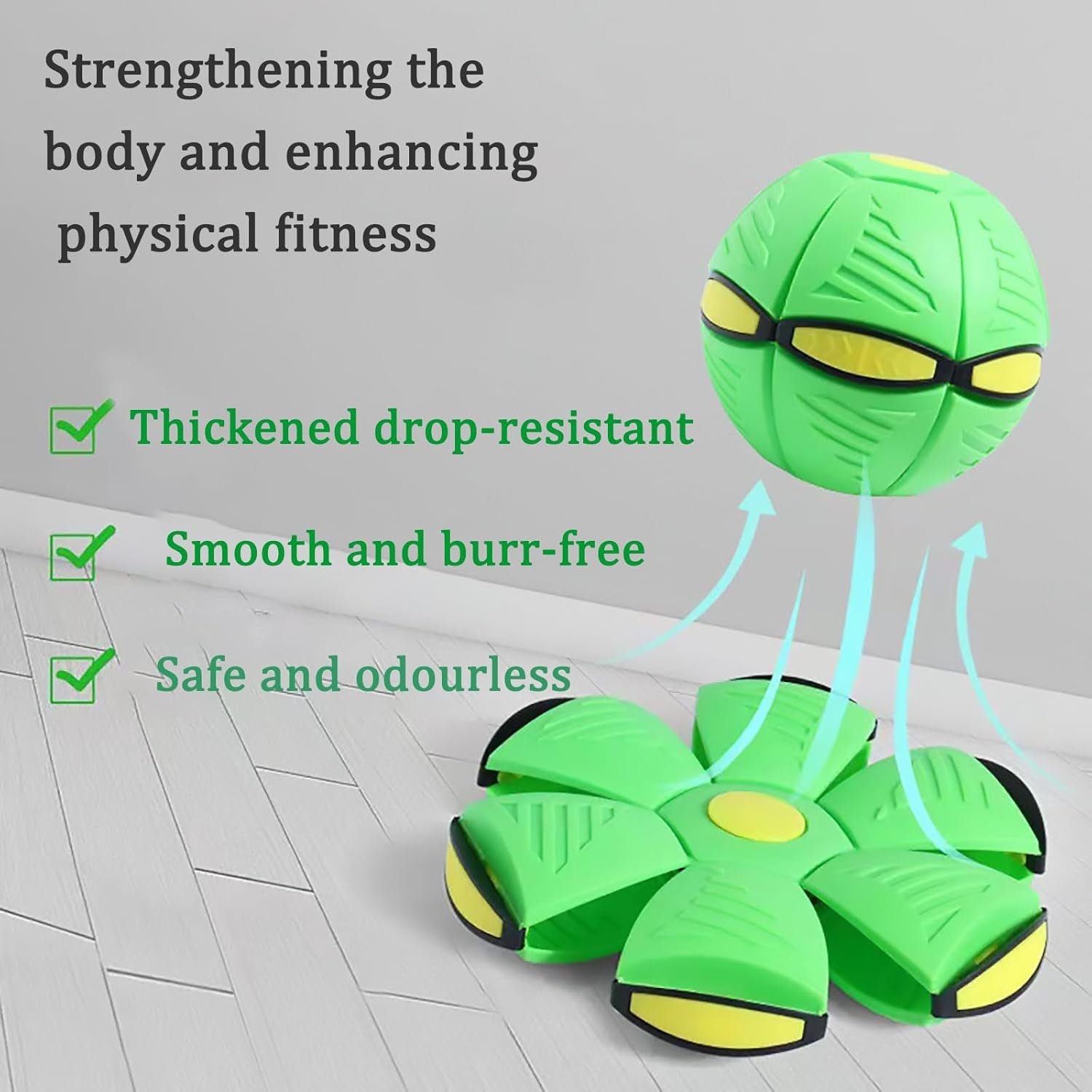 Pet Toy Flying Saucer Ball for Dog- Light Owowpet Magic Ball Dog Toy Balls Interactive Herding Decompression Pet Toys for Kids Outdoor (Green)