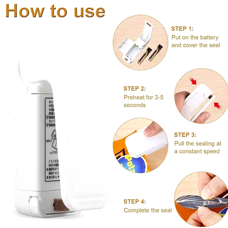 Mini Snack Sealer Small Household Bag Sealer Portable Hand Pressure Heat Sealer Plastic Bag Sealer