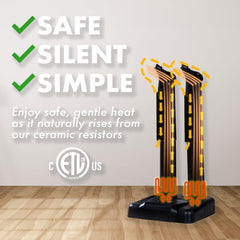 Glam Boot Dryer - Silent Shoe Dryer & Warmer for Work Boots, Gloves & Shoes - Fanless Convection Dry - Helps Reduce Odor