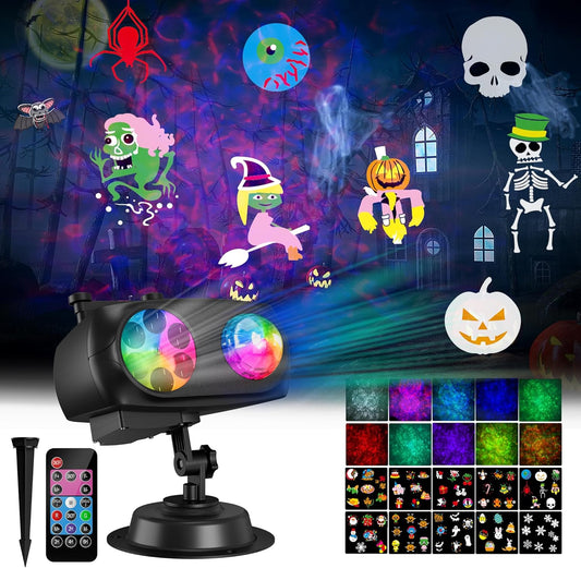 2024 Upgrade Halloween Christmas Projector Lights, Upgrade Waterproof Outdoor Indoor Holiday Projector Lights with Remote and 20 HD Effects(3D Ocean Wave) for Xmas Halloween Party Yard Decor