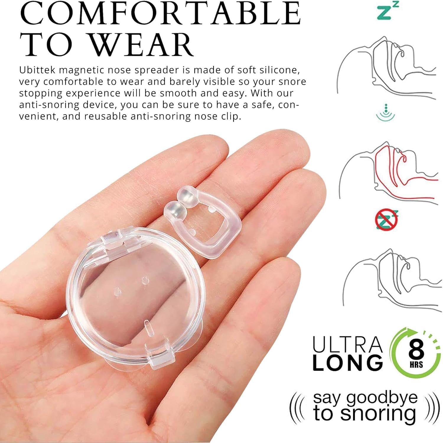Anti Snoring Devices with Adjustable Magnet: Silicone Magnetic Nose Clip - Comfortable Snore Stopper to Relieve Snore - Effective Stop Snoring for Men and Women (6PCS)