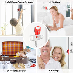Portable Door Lock Home Security Door Lock Travel Lockdown Locks for Additional Safety and Privacy Perfect for Traveling Hotel Home Apartment College