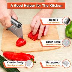 Pro Dough Pastry Scraper/Cutter/Chopper Stainless Steel Mirror Polished with Measuring Scale Multipurpose- Cake, Pizza Cutter - Pastry Bread Separator Scale Knife