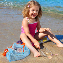 Glam Beach Mesh Shovel with Mesh Beach Bag for Shell Collecting