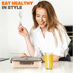 Glam Bento Box Adult, Lunch Box Kids, 4-Compartment Lunch Containers