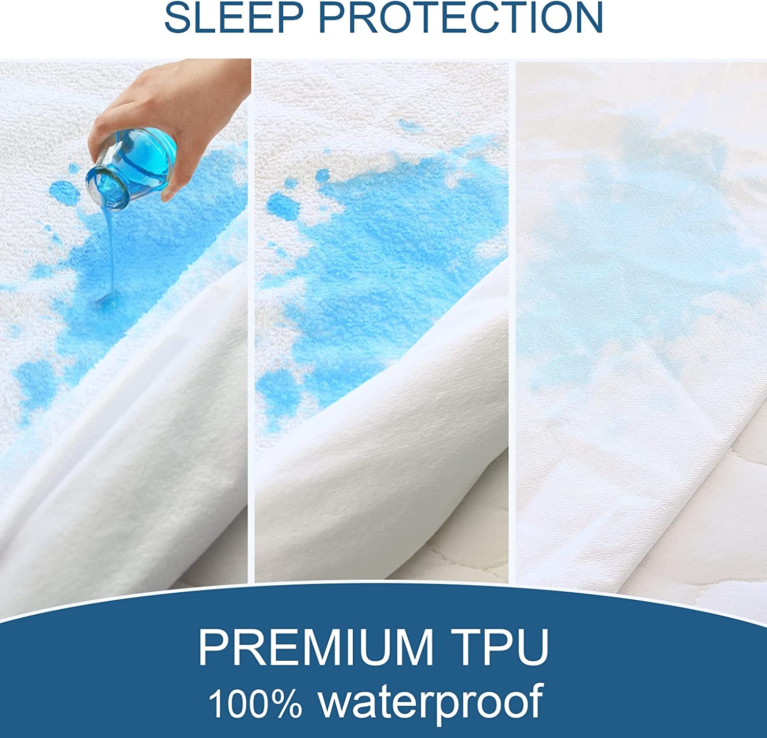 Twin Mattress Protector Waterproof Soft & Breathable Terry, Noiseless Twin Mattress Cover Fitted Sheets up -14'' Twin Mattress Protector for Kids Bed Cover Twin Size Mattress Pad Protecor Machine Wash