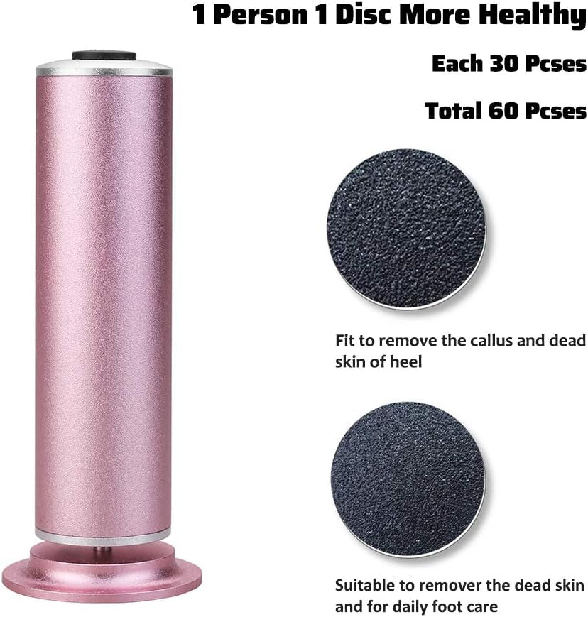 Electronic Foot File Grinder with 60Pcs Replacement Sandpaper Disk, Powerful Electric Callus Remover Professional Pedicure Tool for Men Women Dead Cracked Hard Skin Calluses