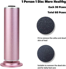 Electronic Foot File Grinder with 60Pcs Replacement Sandpaper Disk, Powerful Electric Callus Remover Professional Pedicure Tool for Men Women Dead Cracked Hard Skin Calluses