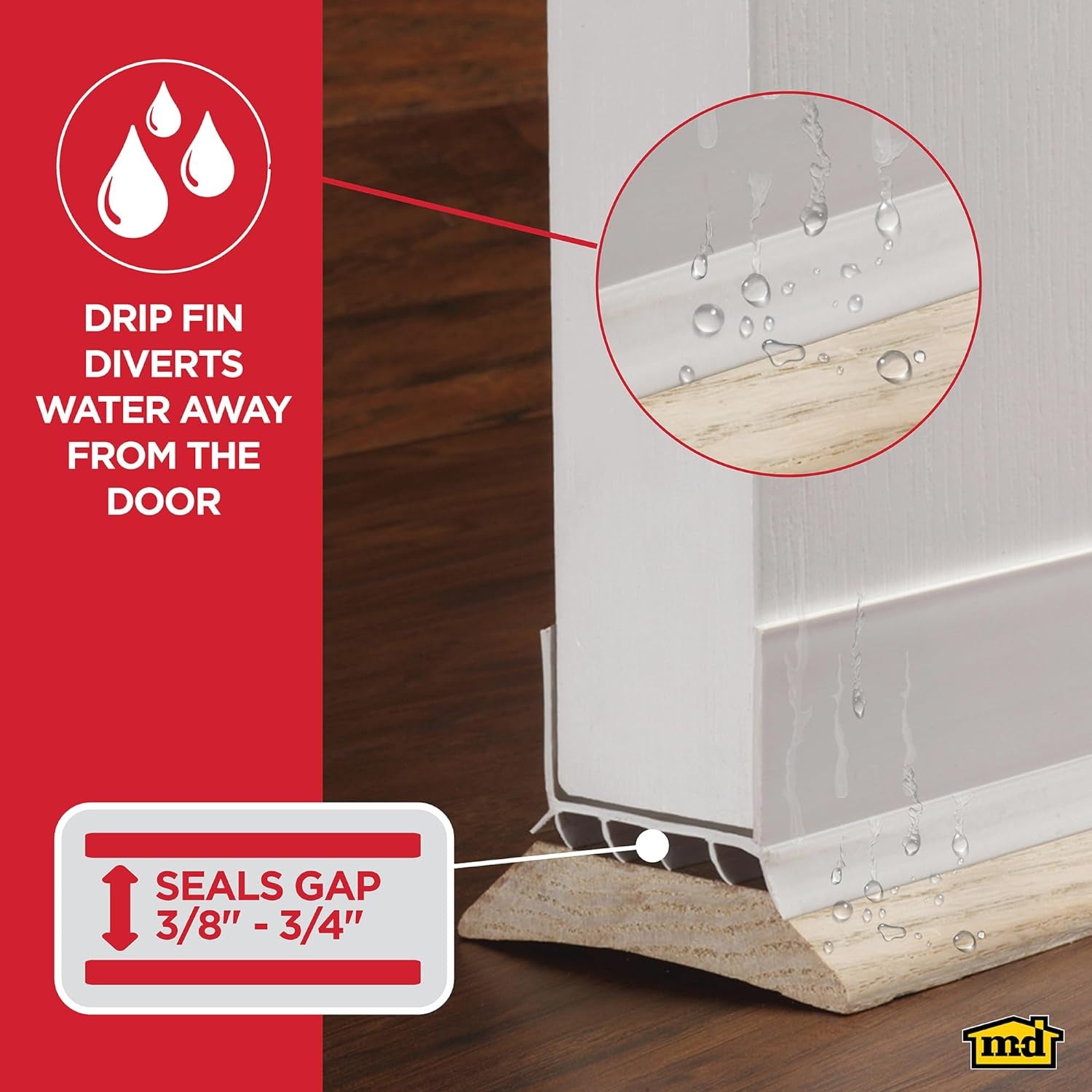 43336 Vinyl Cinch® U-Shape Slide-On under Door Seal, Easy-To-Install, Energy-Saving, Weatherproof Seal for Doors, Effective Draft Blocker, Ideal for Home (36 Inch, White)