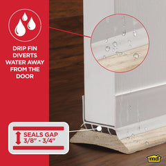 43336 Vinyl Cinch® U-Shape Slide-On under Door Seal, Easy-To-Install, Energy-Saving, Weatherproof Seal for Doors, Effective Draft Blocker, Ideal for Home (36 Inch, White)