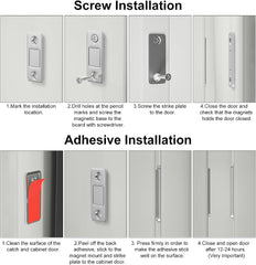 Cabinet Magnetic Catch 4 Pack Ultra Thin Cabinet Door Magnetic Catch for Drawer Magnets Adhesive Cabinet Latch Magnetic Closures for Kitchen Closet Door Closing Magnetic Door Catch Closer