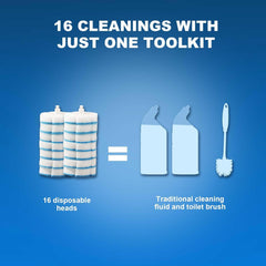 Disposable Toilet Brush and Holder Set with 16 Refills,Compact Bathroom Toilet Scrubber Cleaning Supplies Wall Mounted Toilet Bowl Brush Cleaner Long Handle Wand for Bath Tub Sink, White (32 Refills)