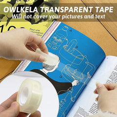 12 Rolls Transparent Tape Refills, Clear Tape, All-Purpose Transparent Glossy Tape for Office, Home, School