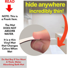 Glam Bloody Bath Mat, the Official and Authentic Mat That Turns Red When Wet, Footprints Disappear like Magic, Great Novelty Prank Gift