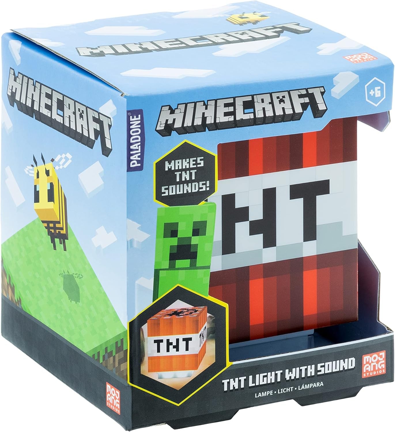 Glam Minecraft TNT Light with Game Sounds - Handheld Night Light & Fun Toy for Kids