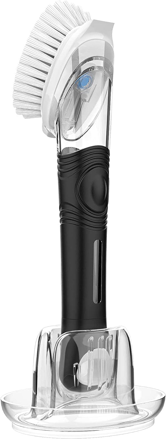 Soap Dispensing Dish Brush Storage Set, Kitchen Brush with Holder for Pot Pan Sink Cleaning