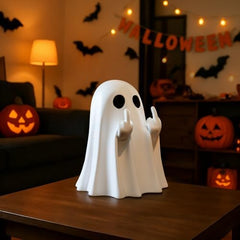 Glam Halloween Ghost Figurine-Spooky & Cute Ghost Statue for Home, Desk, Party Decor | Funnyghost Halloween Decor Indoor