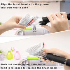 Brush Refills for OXO Dish Brush - 4 Pack Dish Brush Cleaning Soap Dispensing Head Replacement for Scrubber (White)