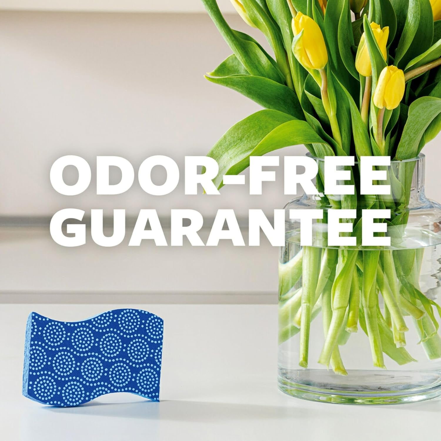 Scrub Dots Non-Scratch Scrub Sponge, Rinses Clean, for Washing Dishes and Cleaning Kitchen, 3 Scrub Sponges