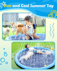Glam Dog Splash Pad 51" Anti-Slip Dog Pool for Large Dogs