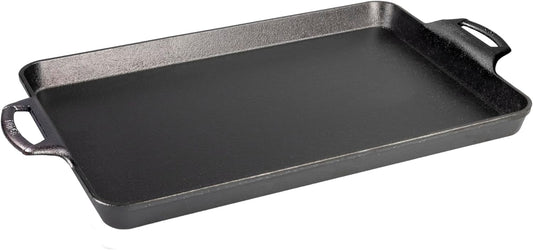 15.5"X10.5" Cast Iron Baking Pan, Black