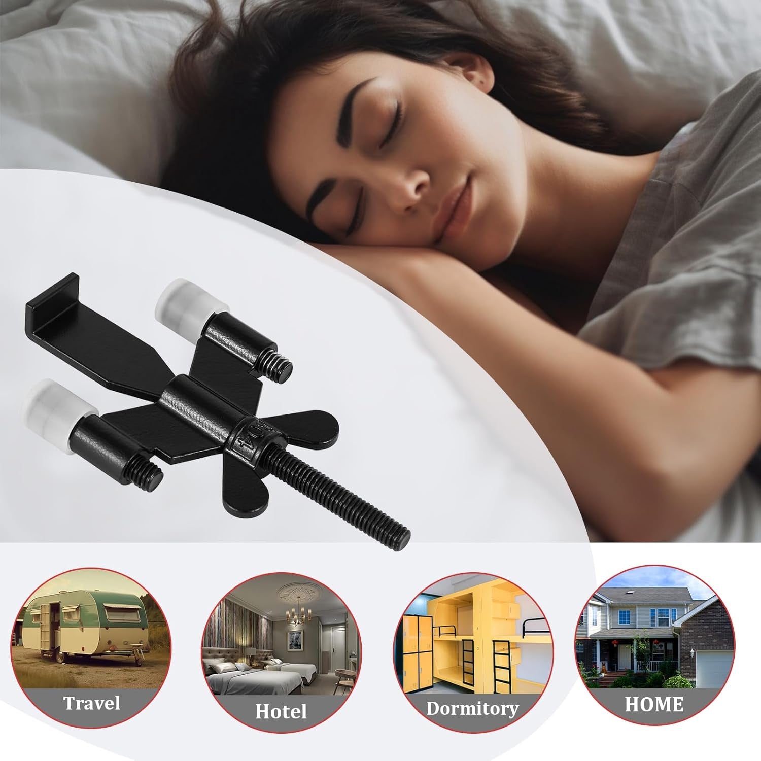 Portable Door Lock Upgraded Stoppers, Hotel Doors Locks for Travelers Safety Locker Jammer Security Devices from Rooms inside Travel Home Apartment Bedrooms Essentials Reinforcement for Women