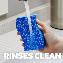 Scrub Dots Non-Scratch Scrub Sponge, Rinses Clean, for Washing Dishes and Cleaning Kitchen, 3 Scrub Sponges
