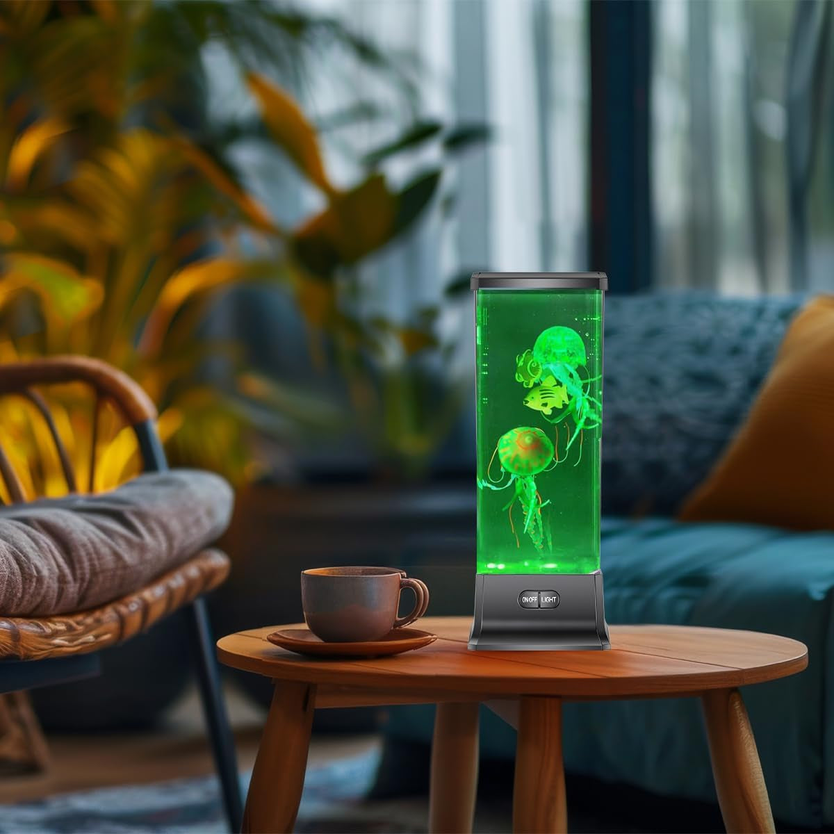 Glam Electric Jellyfish Tank Table Lamp with Color Changing Light Gift for Kids Men Women Home Deco for Room Mood Light for Relax