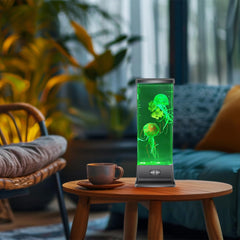 Glam Electric Jellyfish Tank Table Lamp with Color Changing Light Gift for Kids Men Women Home Deco for Room Mood Light for Relax