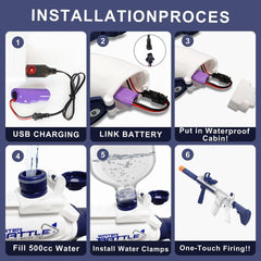 Electric Water Gun, Water Guns for Adults Kids, up to 25 FT Long Range, Water Gun That Can Hold Water Bottles, Toys for Pool, Beach, Outdoor Activities