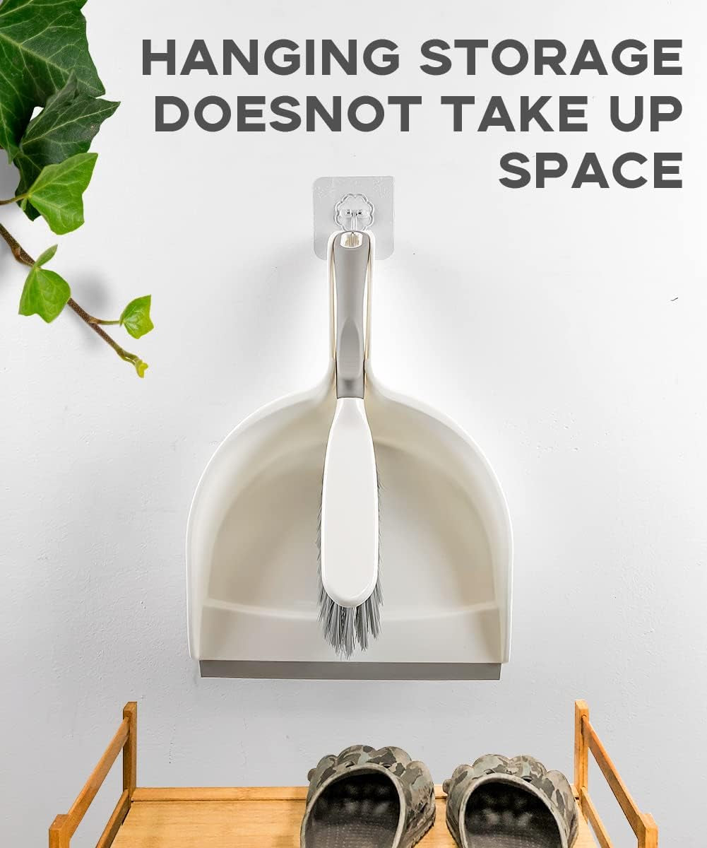 Dust Pan,Dustpan and Brush Set,Dust Pans with Brush,Small Dustpan and Brush Set,Hand Broom and Dustpan Set for Home,Handheld Angled Dustpan and Brush Set Are Daily Essential Cleaning Tool for Family.