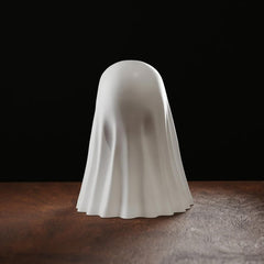 Glam Ghost Statue, Funny Ghost Figurine with Middle Finger, Spooky Middle Finger Ghost Ornament Halloween Decor Indoor, Halloween Decor for Home Garden Office Prank Gifts