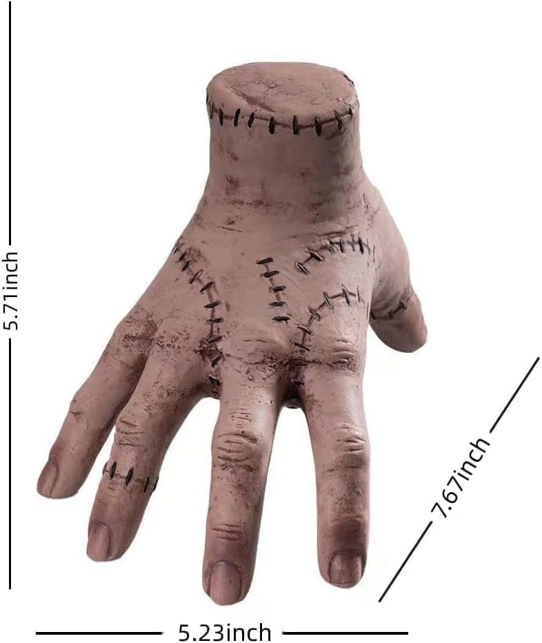 Glam Wednesday Addams Family Thing Hand, Cosplay Hand by Addams Family, Fake Hand Toys Scary Props Halloween Decorations Prop Movie, (HWDA-BACX)