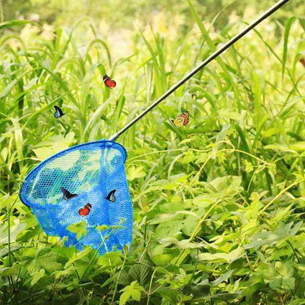 Kids Telescopic Butterfly Fishing Nets for Kids Catching Insect Net Outdoor Tools for Catching Bugs Fish Insect Ladybird, Extendable 34 Inches and anti Slip Grip