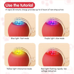 Interactive Dog Cat Ball Toy: 1Pcs Automatic Smart Teasing Pet Ball for Dog Cat, Fun Indoor Active Self Rolling Bouncing Ball Pet Toy, Electric 360° Rotating Moving Smart Ball for Dog/Cat Pet (Blue)