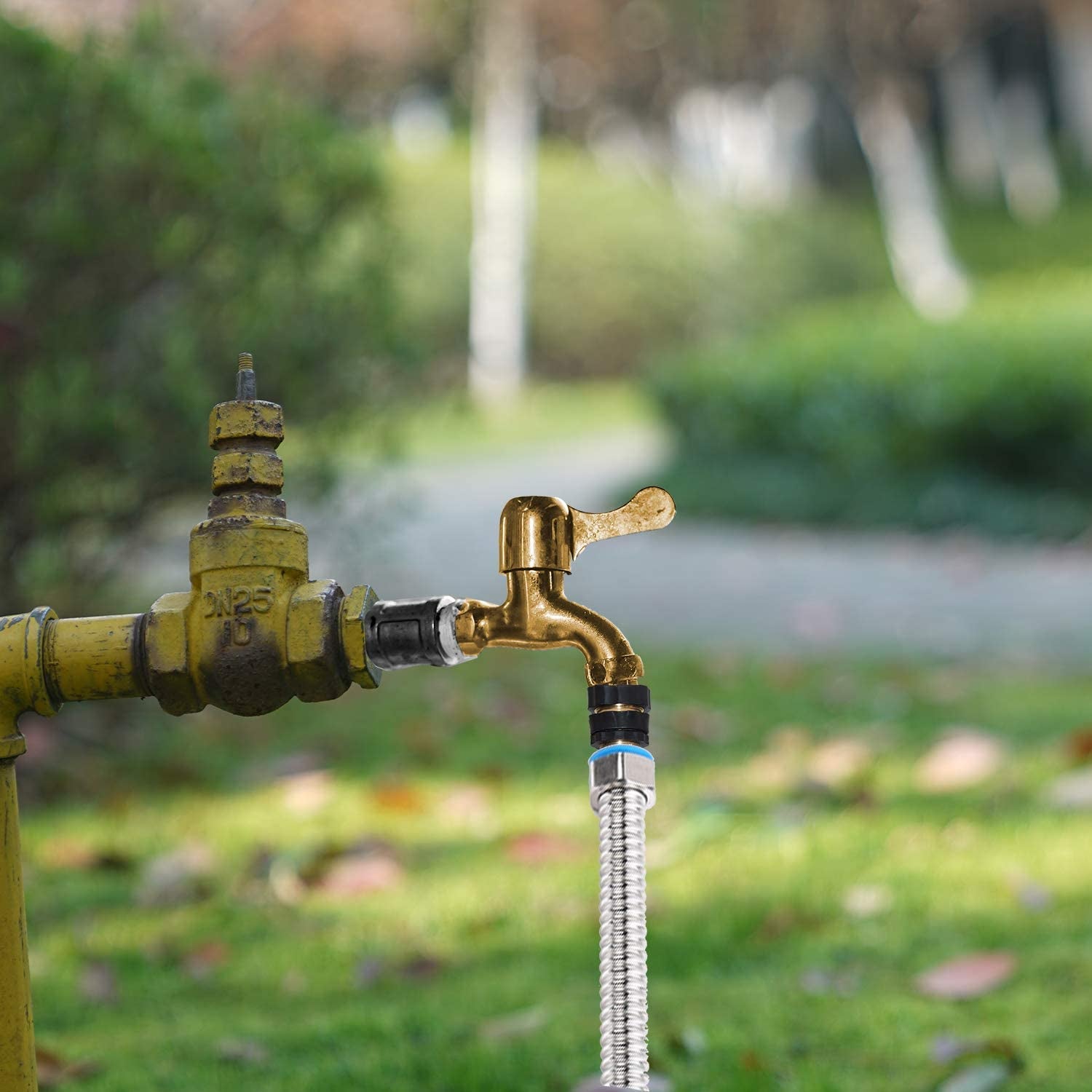 Garden Hose Quick Connector, 3/4 Inch Male and Female Garden Hose Fitting Quick Connector, 6 Set